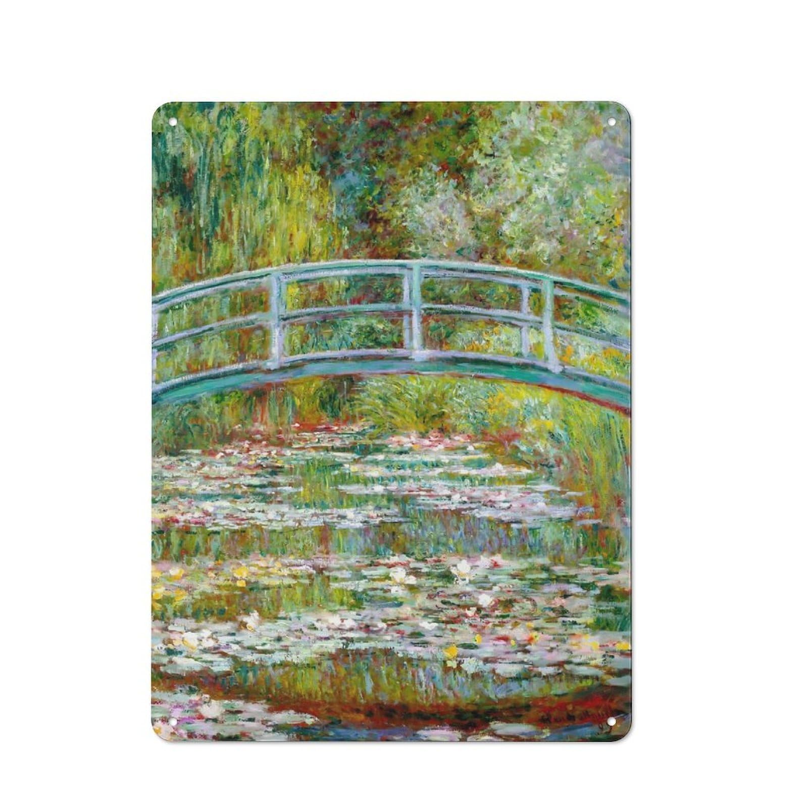 Junmoney Style-18 Understated Pond Of Water Lilies Metal Wall Plaque 40X30cm, Creative Space Decor For Office, Study, Studio Or Hallway