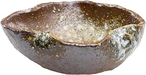 Wazakura Shigaraki Series - Maceta de cerámica para bonsái en forma de hoja hecha a mano con orificio de drenaje, 5.9 pulgadas (5.906 in), fabricada