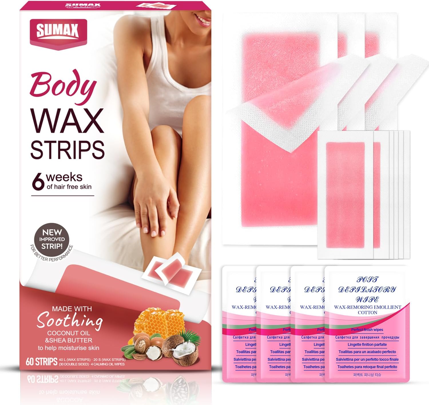 Flamingo Women’s Body Wax Kit 56 Wax Strips Beauty
