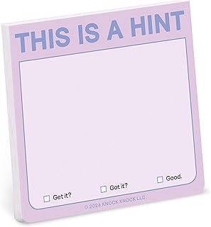 1-Count Knock Knock This is a Hint Sticky Notes, Cute Sticky Notes & Memo Note Pad, 3 x 3-Inches, 100 Sheets Each