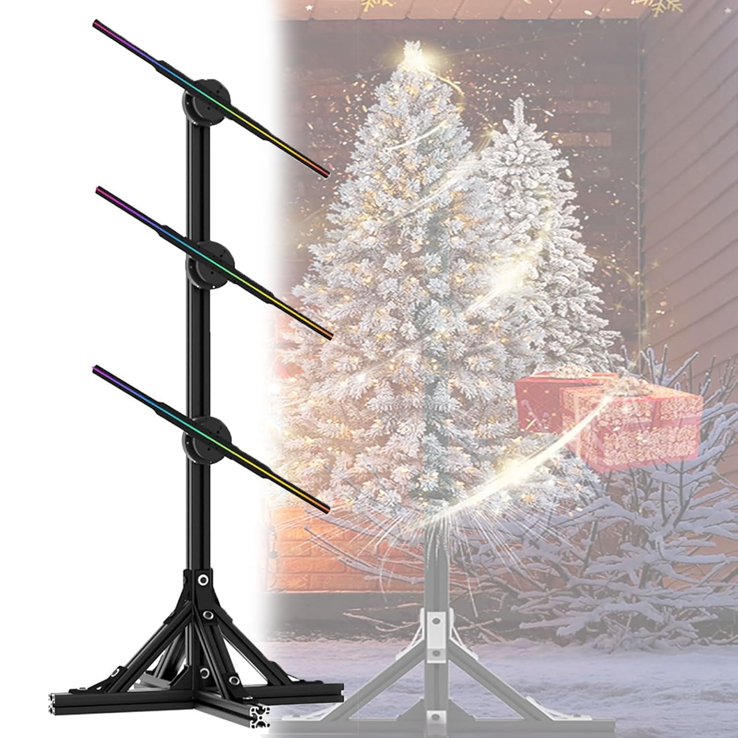 Wentylator Holograficzny 3D Z Bluetooth, 45-Centymetrowy Projektor Holograficzny Led Do Reklamy, Wyświetlacz Pionowy Z Pilotem I Wi-Fi, Regulacja Jasności, Na Wystawy, Do Barów