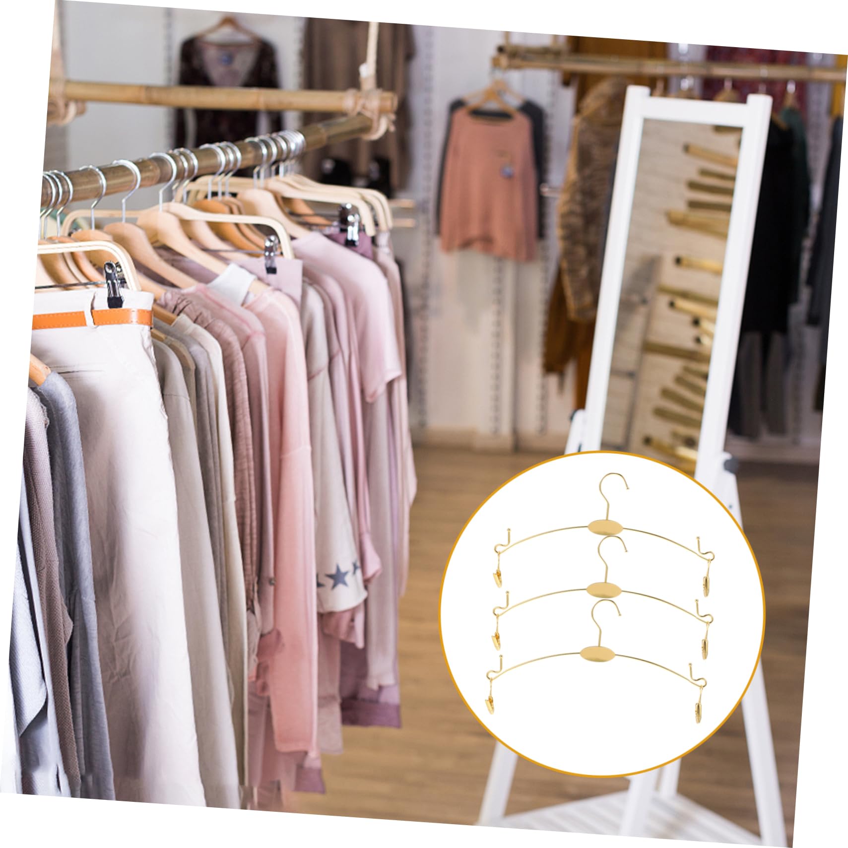 Grucce Clip per Pantaloni 10 Pezzi in Metallo Oro Antiscivolo