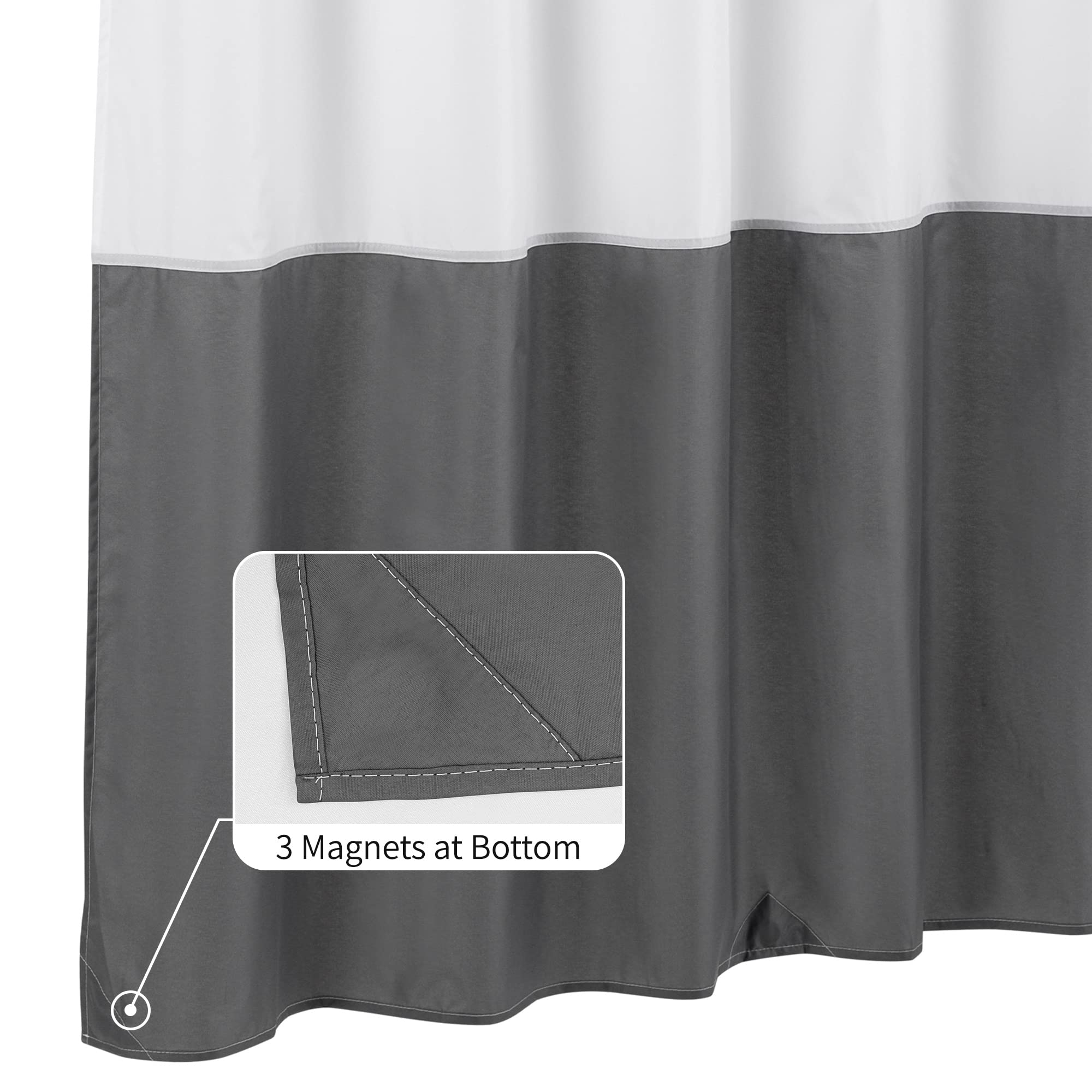 ALYVIA SPRING Waterproof Fabric Bath Liner Shower Curtain, Soft & Light-Weight Cloth Shower Liner, 3 Bottom Magnets - Image 2