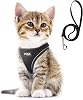 Fida Cat Harness and Leash Set for Walking Kitten and Puppy, Escape Proof Kitten Harness with Breathable Lightweight Soft Mesh, Adjustable Reflective Step-in Design for Kitten and Puppy.(S, Black)