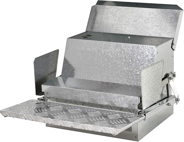 PawHut 11.5KG Automatic Chicken Poultry Feeder Treadle Self Opening with Galvanized Steel and Aluminium Build Weatherproof