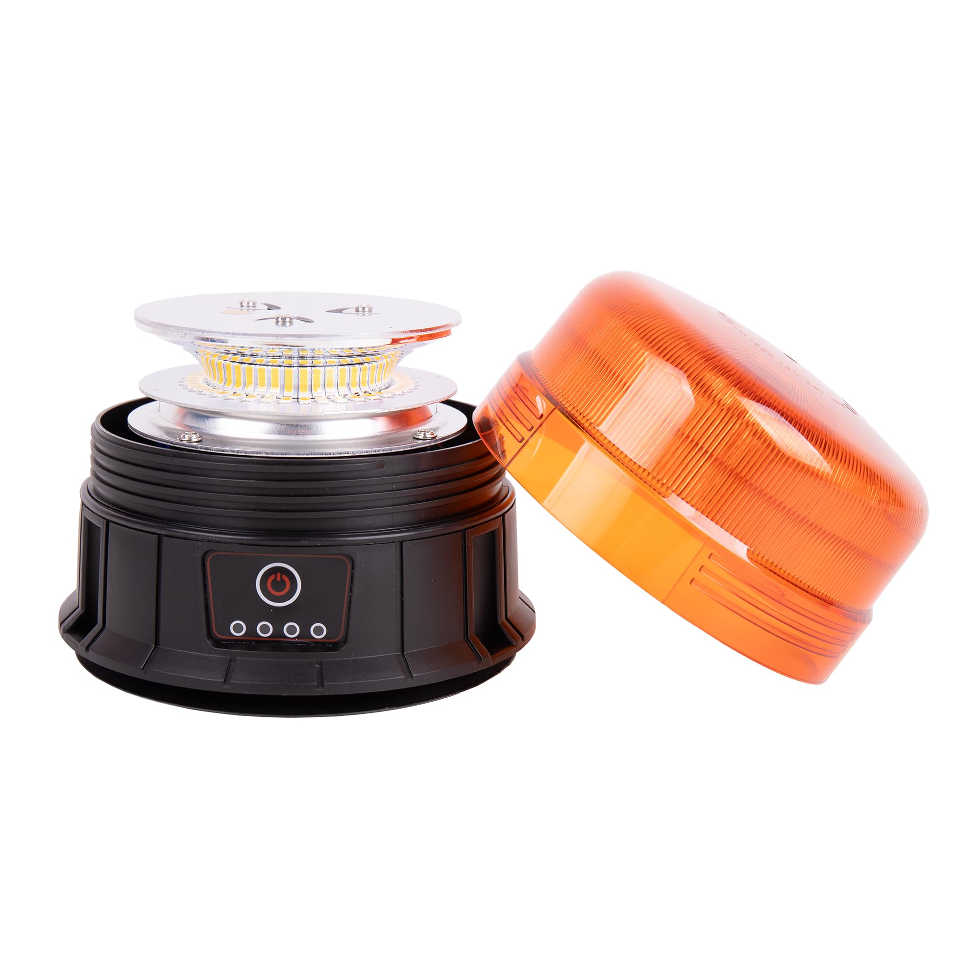 Cofan Luz Giratoria LED Ámbar con 39 SMD | Recargable por USB-C | Imán Fuerte | 7h de Autonomía | IP66 | Para Vehículos Industriales y Agrícolas