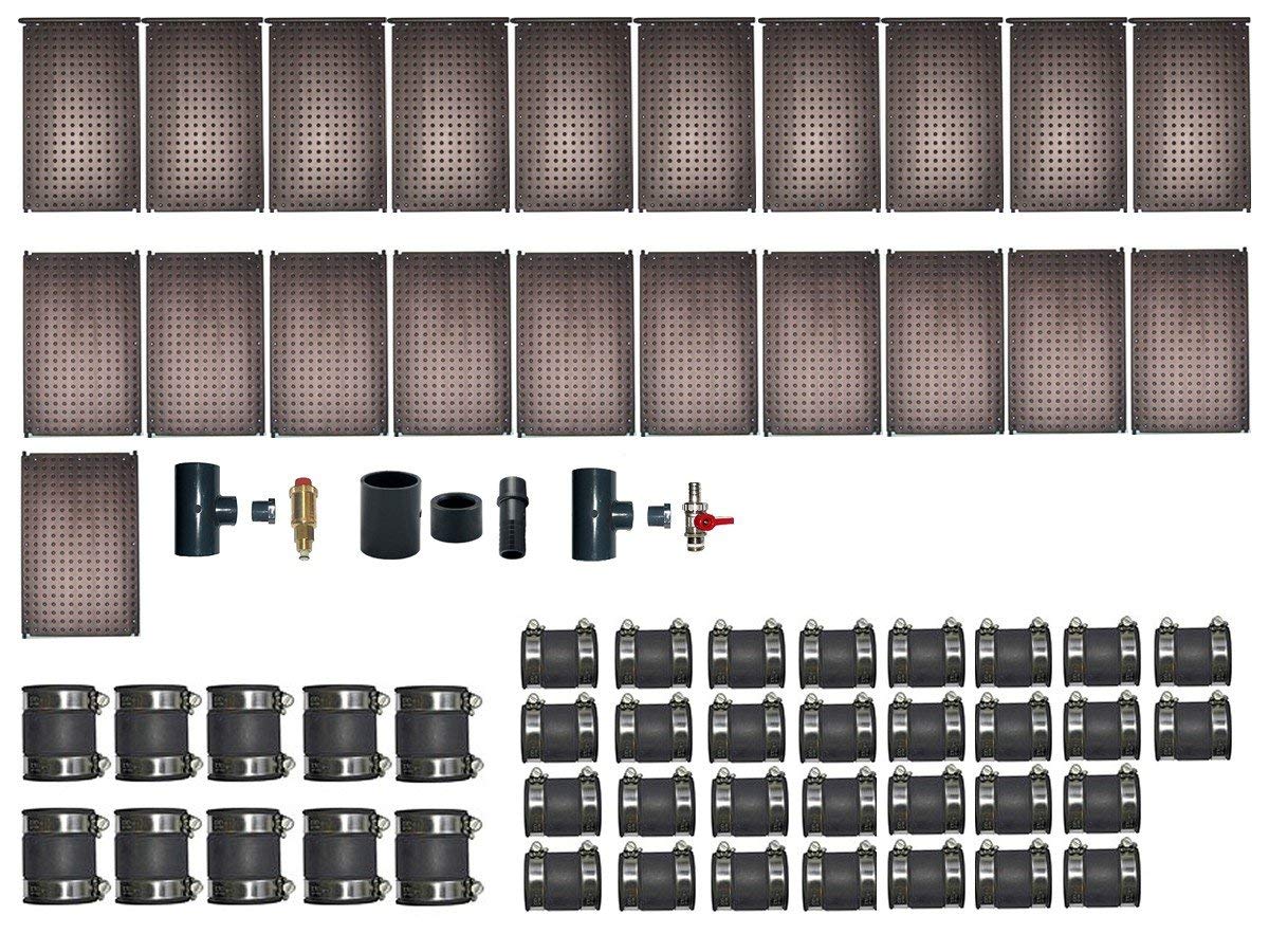 Piscine piscine d'eau solaire absorbeur Oku Set jusqu'à 40 m² surface piscine chauffage, incl. Kit de connexion complet
