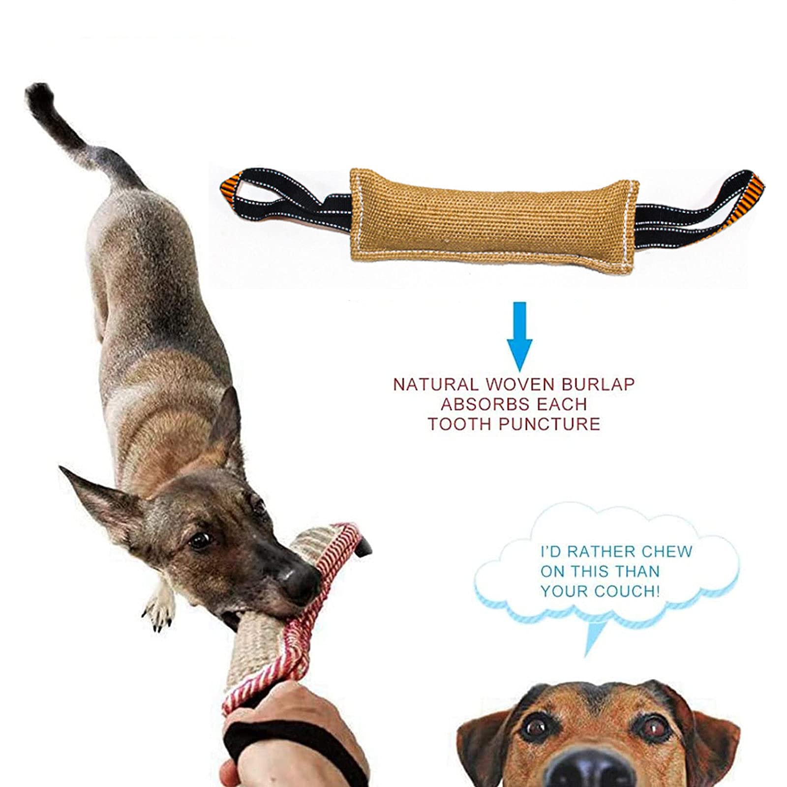 YULIAO Robustes Hundespielzeug - 2er Set Beißkissen Mit Leder Für Große Hunde