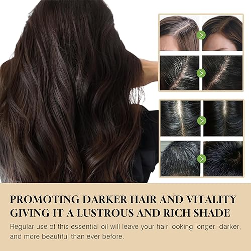 Miniatura 4 de Barra de champú natural de jugo Usma + juego de aceites esenciales, oscurecimiento y crecimiento del cabello, jabón de depilación gris para hombres