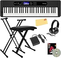 Vista 9 de Casio CT-S300 - Paquete de teclado de 61 teclas con soporte ajustable, banco, audífonos, pedal de sustain, libro de instrucciones, DVD