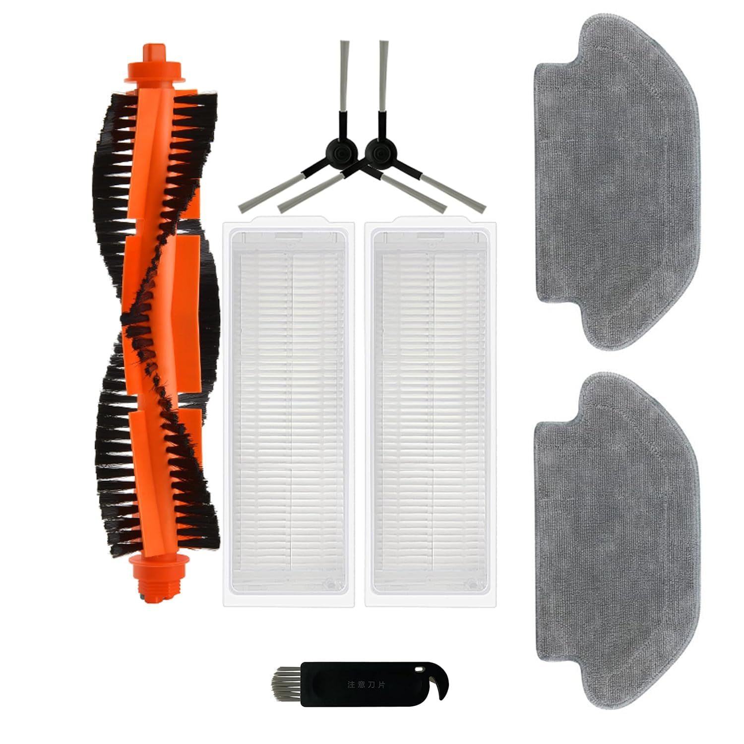 Replenishment Kit|Replacement Parts|Accessories Compatible with Mi Robotic Vacuum-MopP|Filters, Bristle Brush,Wet Mop,Side Cleaning Brushes and Cleaning Tool|Cleaning Kit (WITH 2 FULL WET MOP CLOTH)-image-28