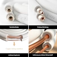 Oxycute 2x3m réz hűtőcsatorna szett 9000/12000 BTU klímához szigetelt csövek 9