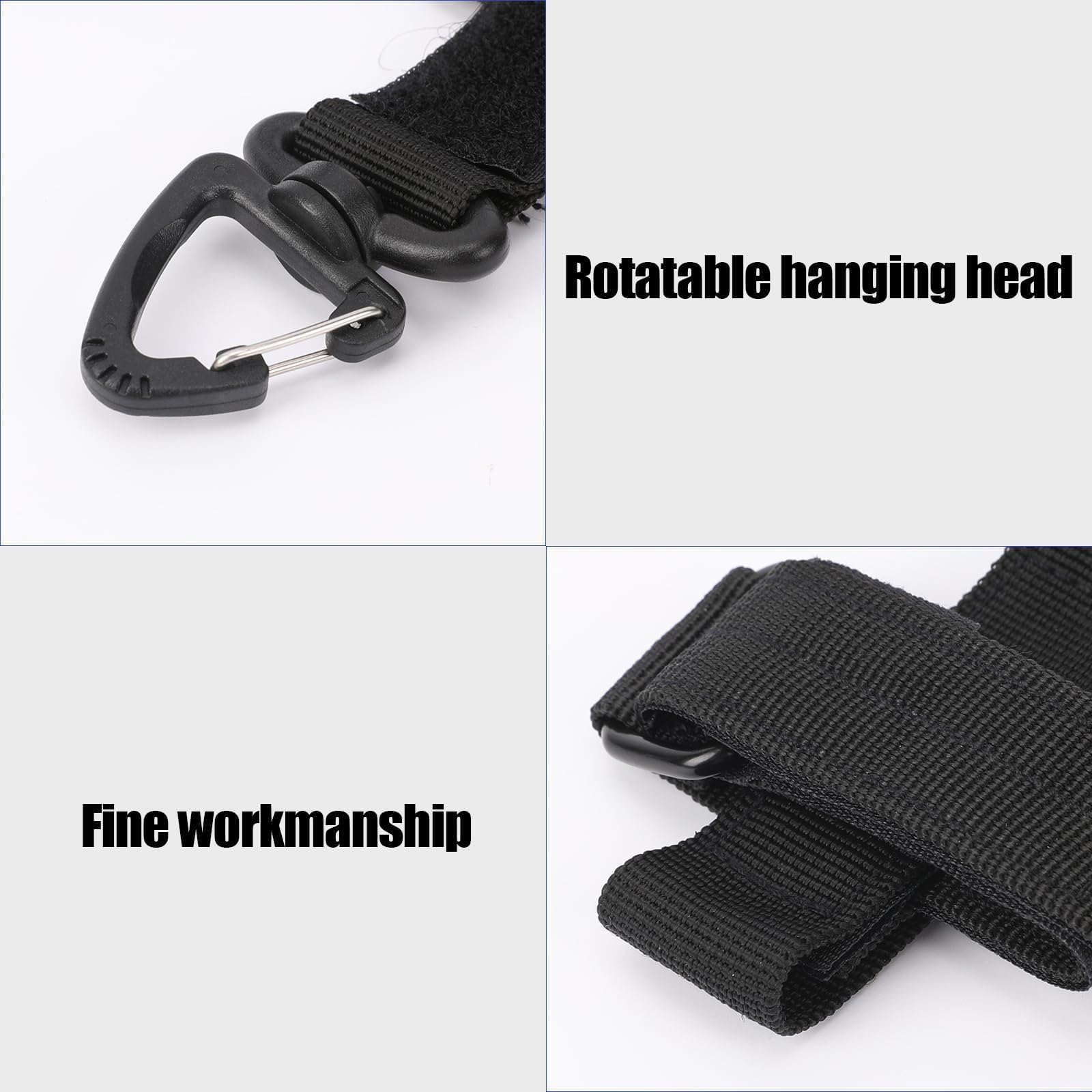 2 Piezas Unidades de Soporte para Guantes, Pinza Multiusos para Guantes de Trabajo, Cinturón Policial, Portaguantes Cinturon, para Jardines, Obras de Construcción (Negro)