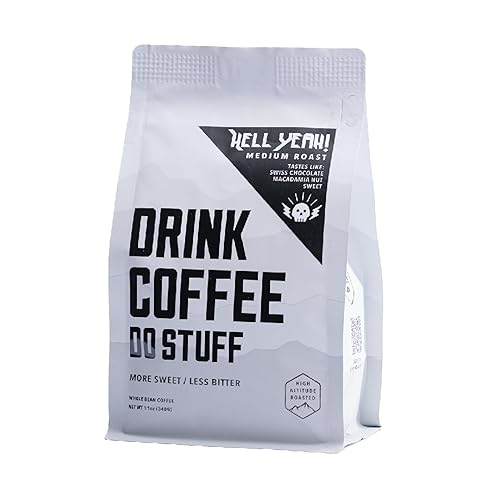 DRINK COFFEE DO STUFF, Hell Yeah!, Blend, grano entero, tostado medio, dulce, chocolate, cafeína, orgánico, café Lake Tahoe