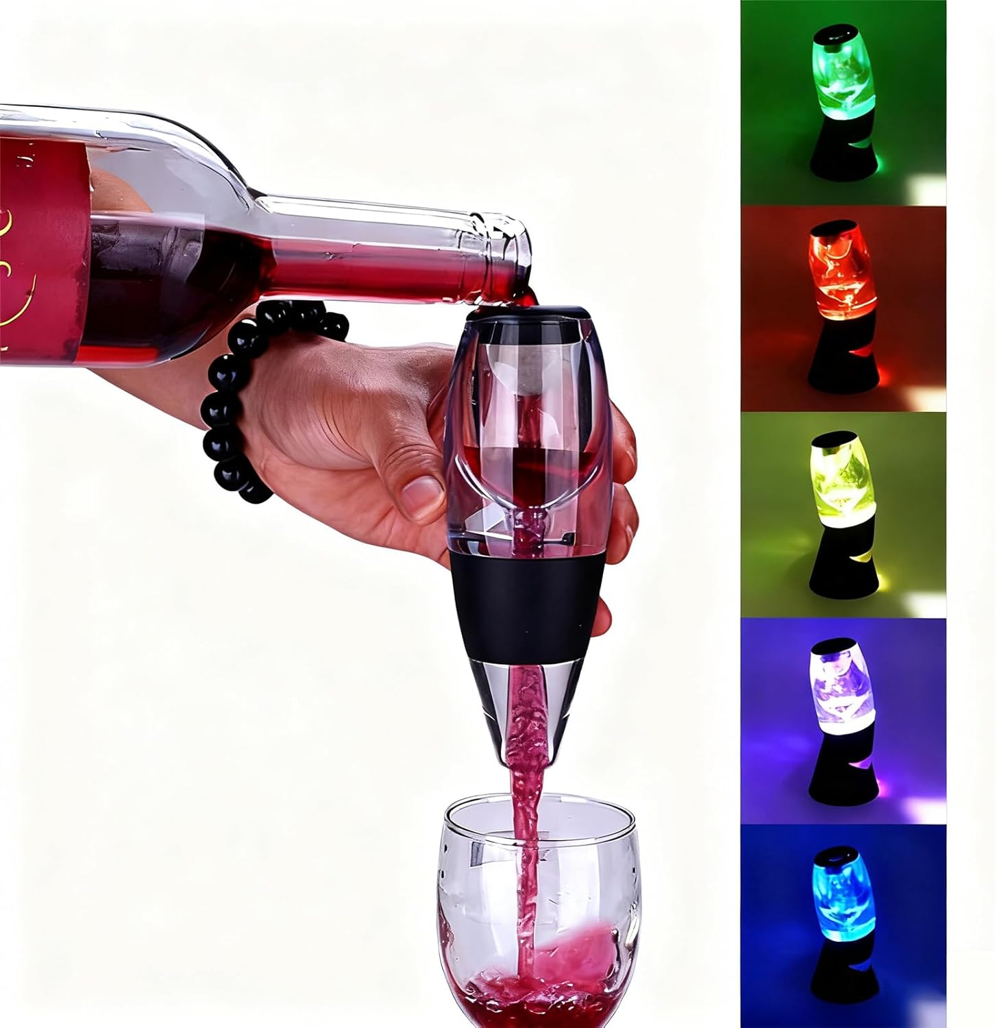 D&Slifei Wine Aerator Pourer and Decanter with LED Light,Unique Aeration Device Quickly Enhances Wine Flavors with Smoother Finish,Best Gifts for Wine Lovers and Sommeliers.(with Led Light) - Image 5