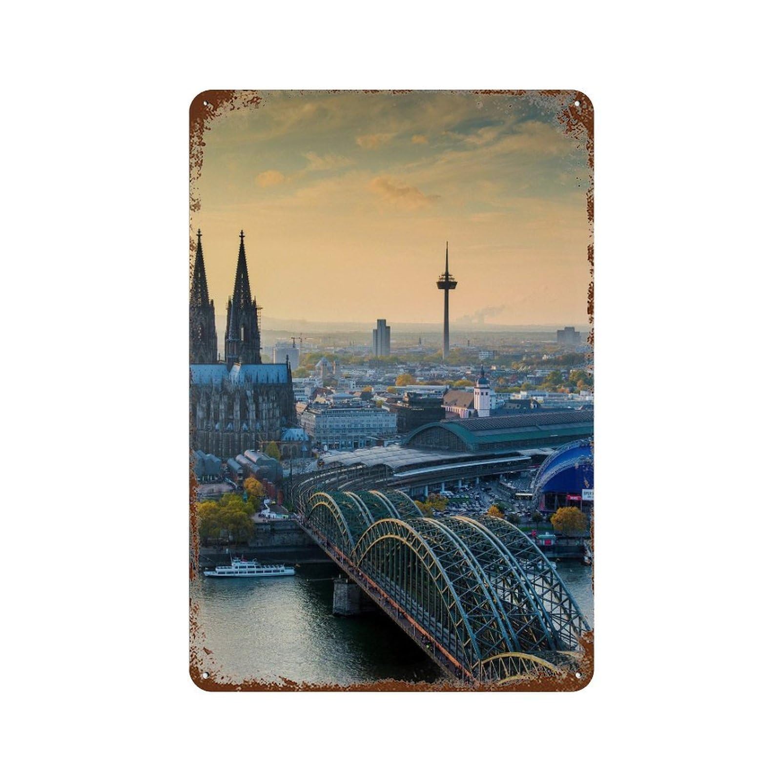 xiaoxiaoshen Real Photo Cologne Decor Germany Wall Decor Art Metal Tin Poster Modern Home Decor Art Home Bar Shop Decorations Vintage Sign 30x20cm