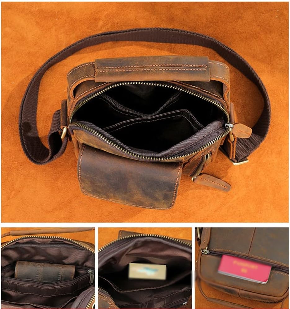 Leather Men's Shoulder Bag Vintage Messenger Bag Men's Portable Small Bag Men's Bag