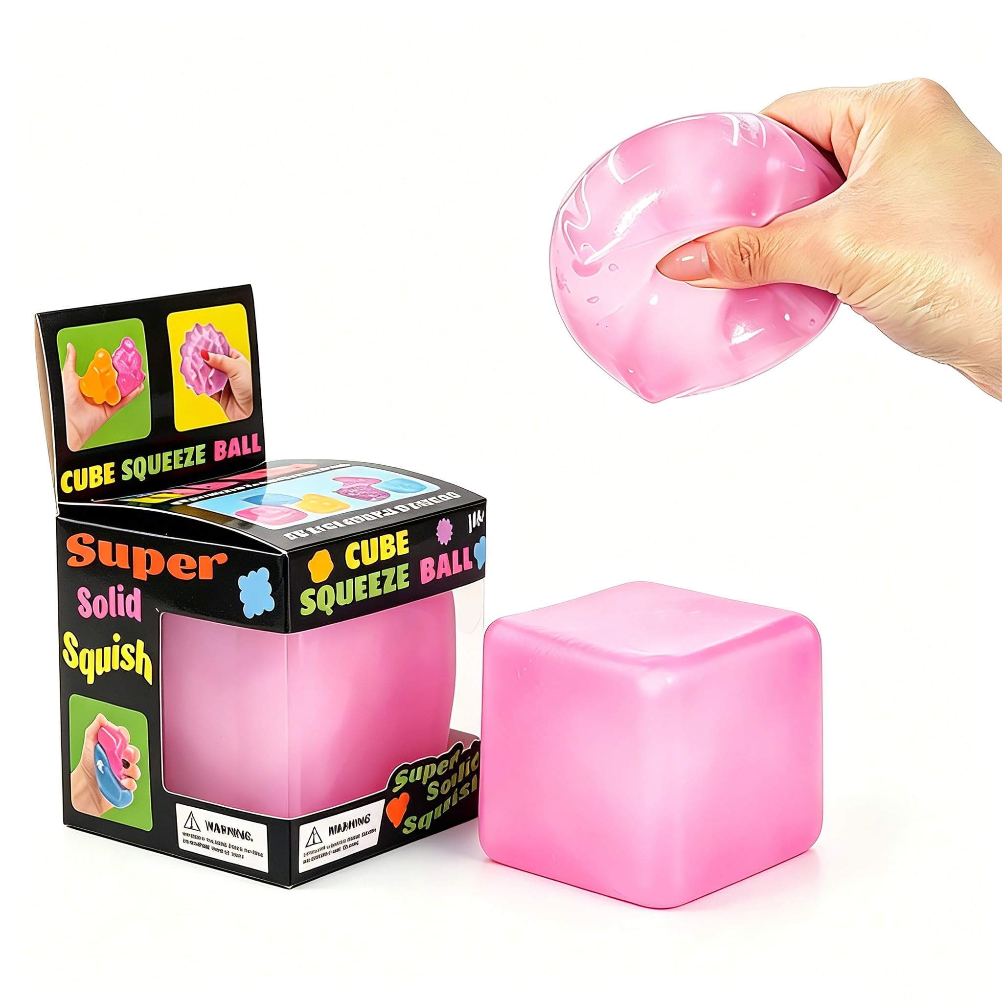 Photo 1 of Ice Cube Squishies Stress Balls,Ice Cube Squishy,Squeezable relieves Stress, Suitable for Teenagers and Adults, Party Favor. (Pink)
