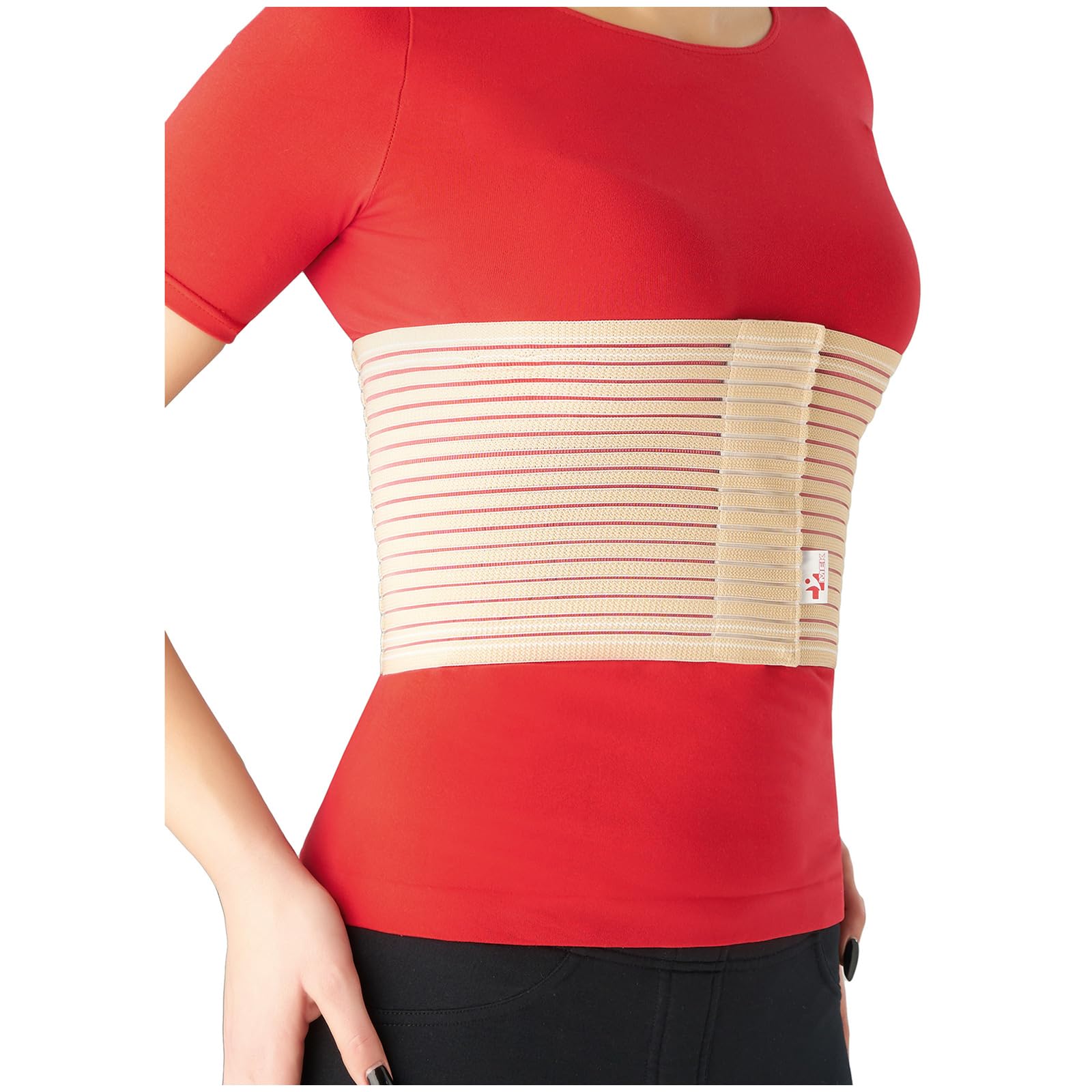 MEK Rippenbandage Herren & Damen - Medizinprodukt made in EU - Rippengurt zur Brustkorb Stabilisierung, Brustbandage Atmungsaktiv bei Rippenbruch & Prellung - Brustgurt 2003 beige (M)