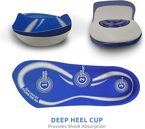 Miniatura 8 de Comfort Zone Tri-Balance - Plantillas ortopédicas de gel para hombre, duraderas y acolchadas, inserciones de gel de soporte de arco de 34 de