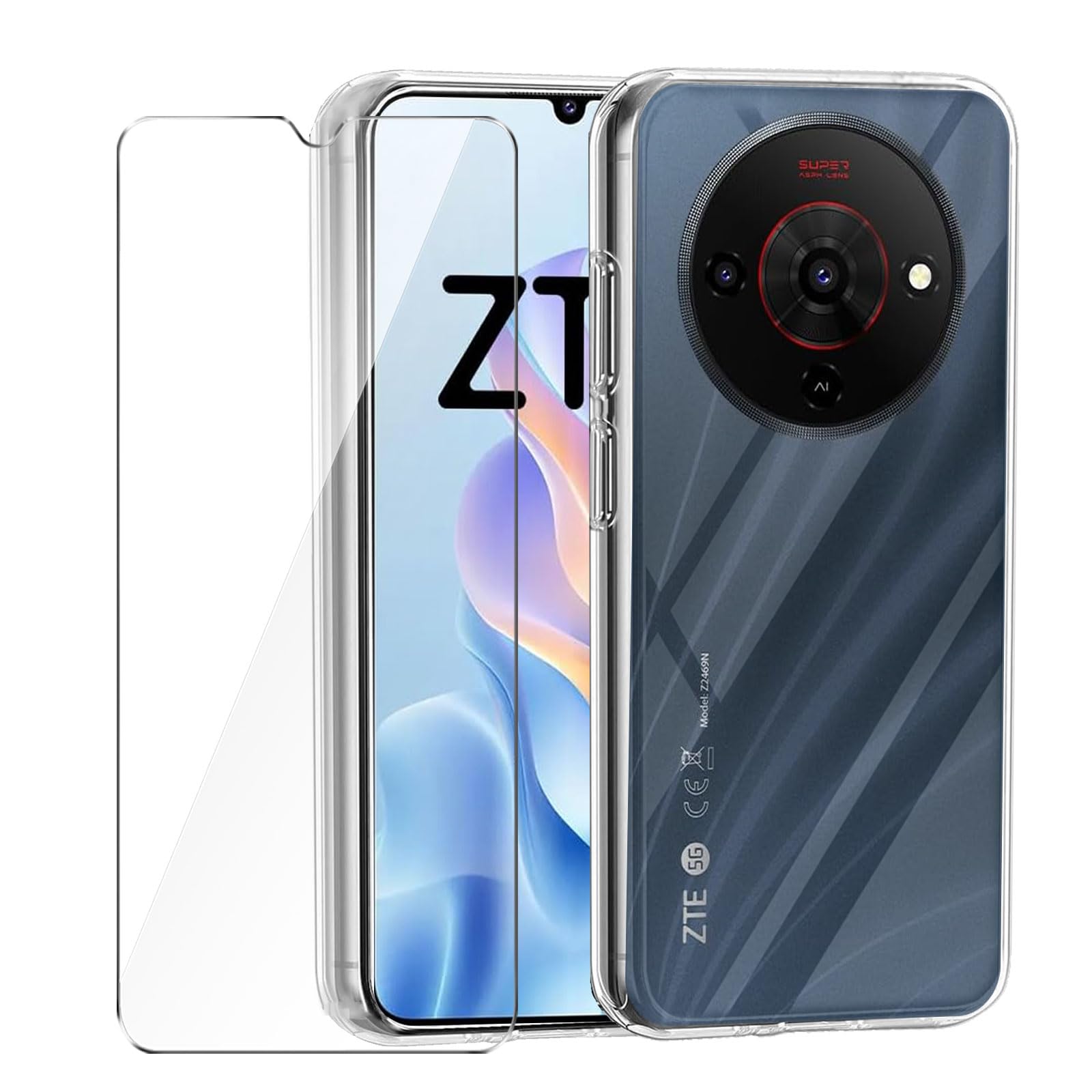 Wanglaism Handyhülle für ZTE Blade A76 5G Hülle + 1 gehärtet