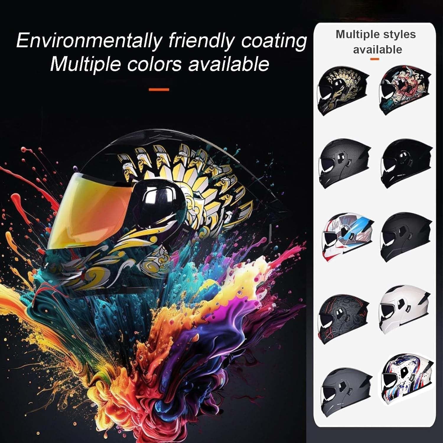 Motorradhelm Klapphelm Rollerhelm ECEDOT Zertifiziert Integralhelme Motorrad Schutzhelm Mit Doppelvisier Modulare Helm Flip Vollvisierhelm Für Erwachsene Frauen Männer