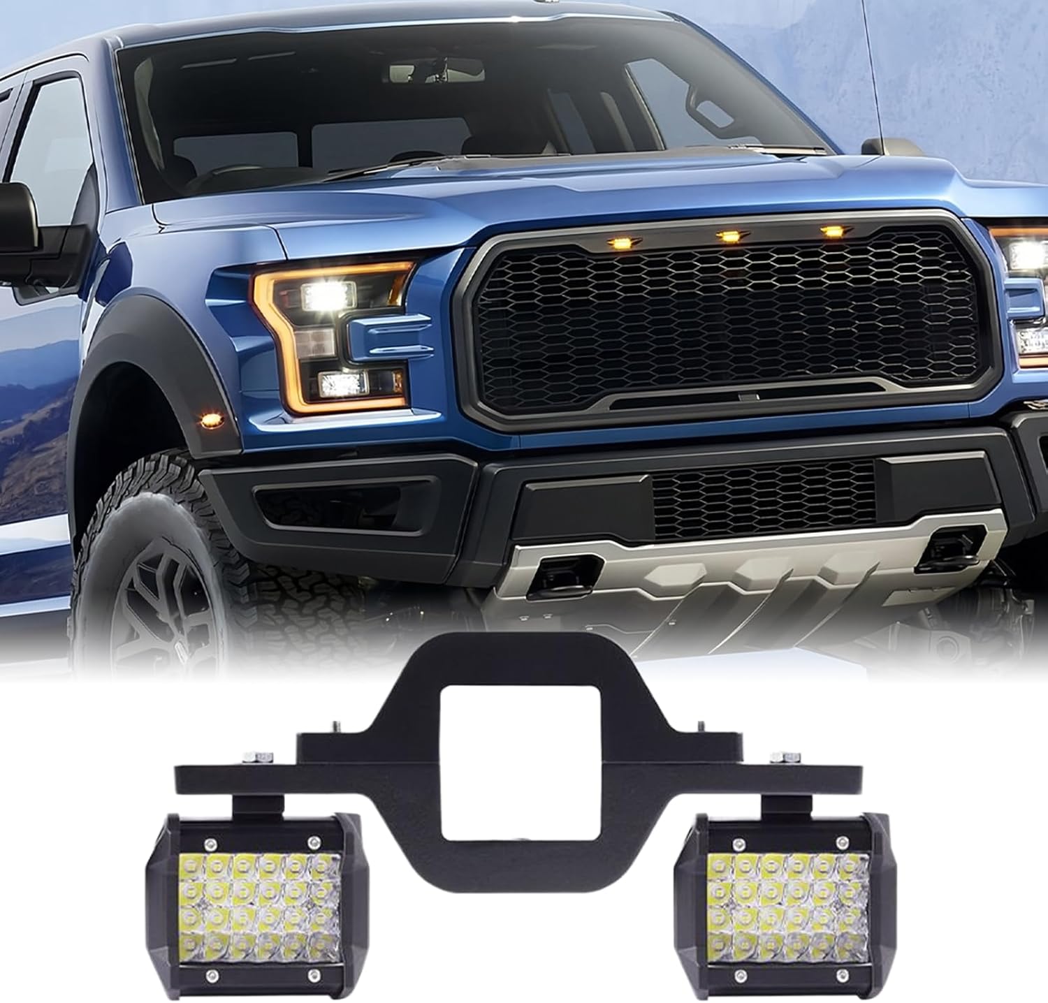 LED Light Pods - Waterproof Tailgate Light Strip for Trucks, High Brightness Spotlight Strip with Towing Hitch Brackets and Reverse Function, Ideal for Pickup Truck Boat Trailering Night Driving
