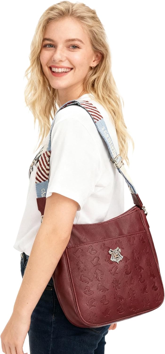 Harry Potter Hogwarts Crest 9.75" Women's Maroon Crossbody Bag