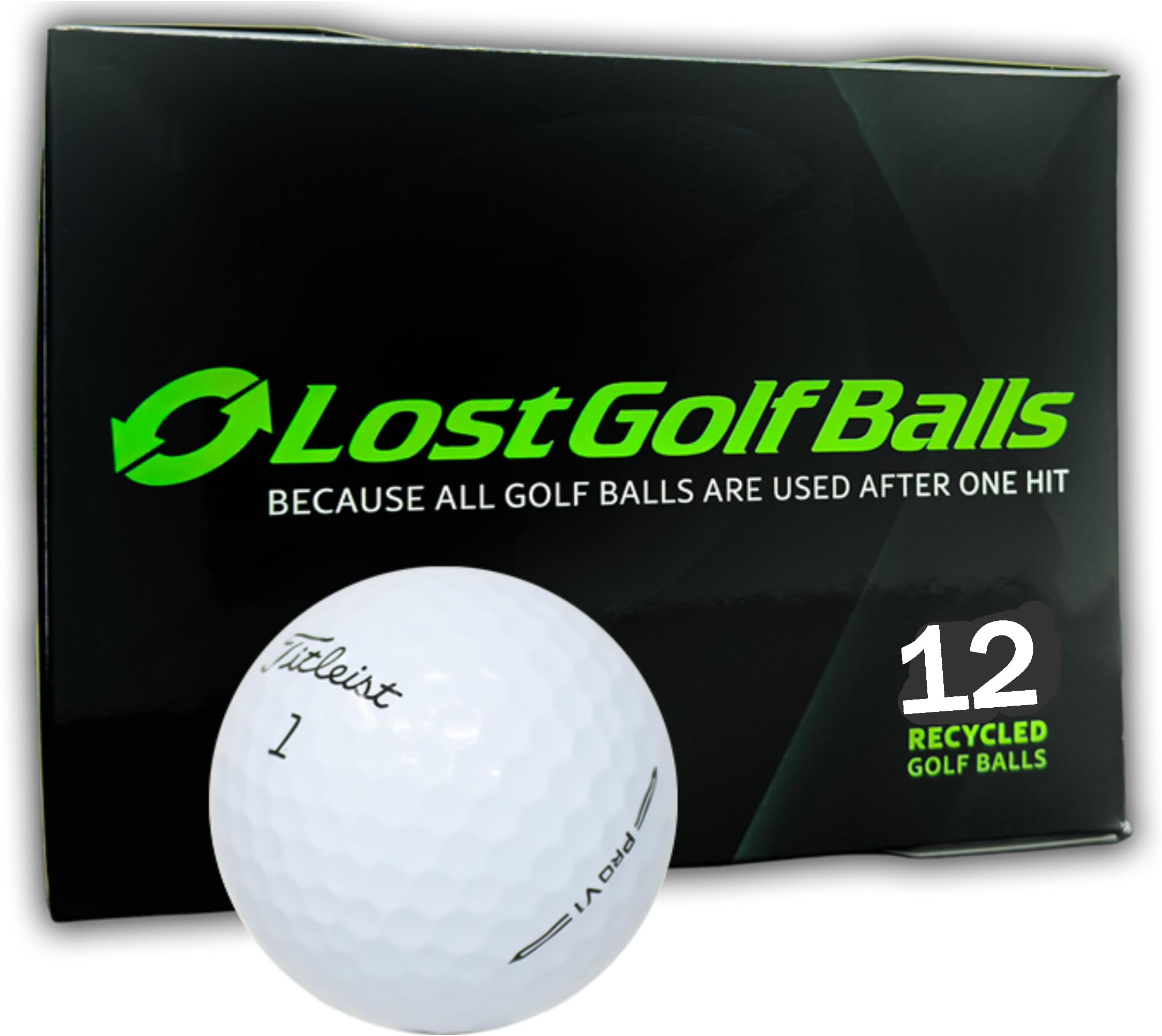 LostGolfBalls - 12 Titleist Pro V1 Golf Balls in Mint Condition, No Logos, No Player Markings, Refinished Used Golf Balls, Quality Guaranteed, White