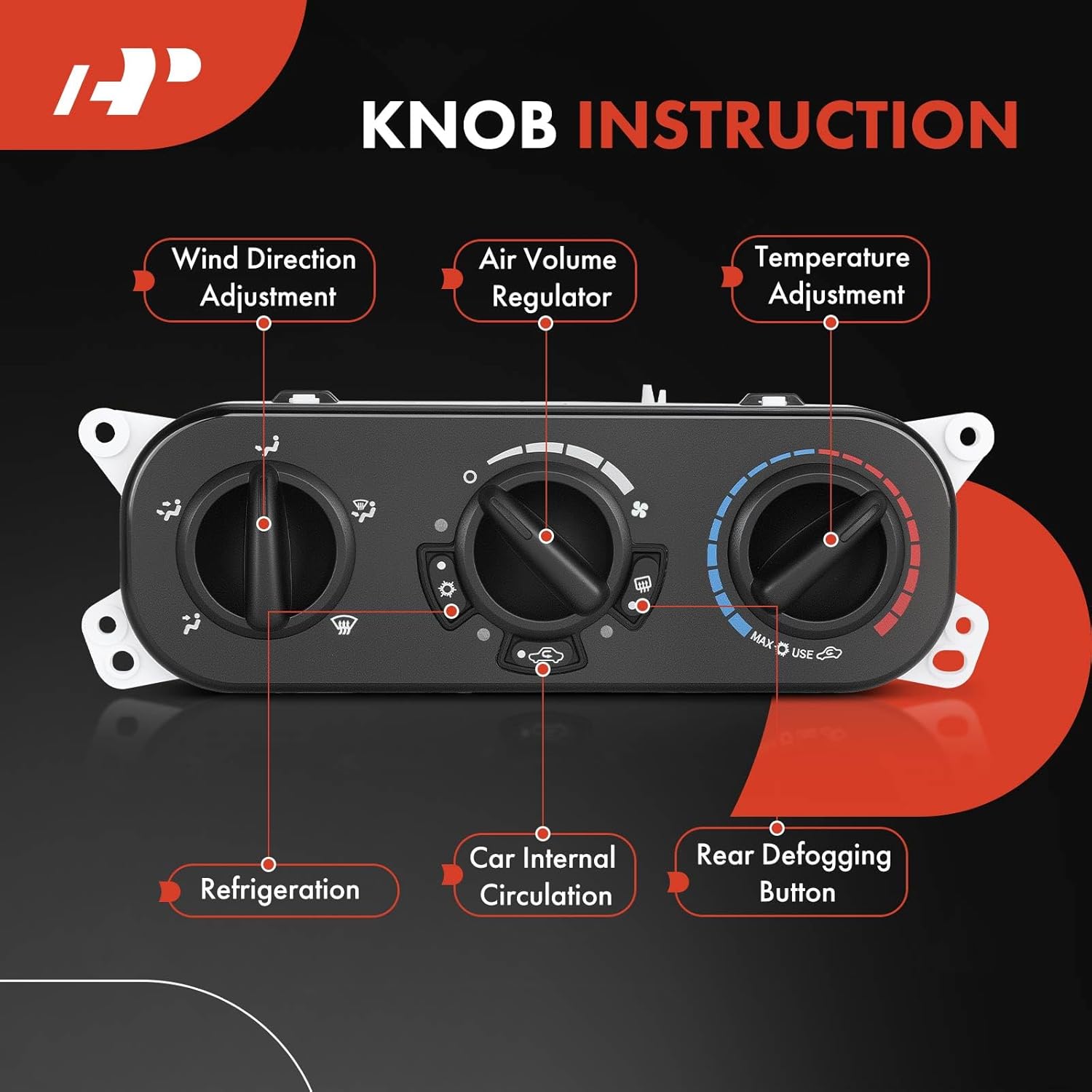 A-Premium A/C Heater Air Conditioning Switch Control Module Compatible with Jeep JL Series Wrangler 2007 2008 2009 2010
