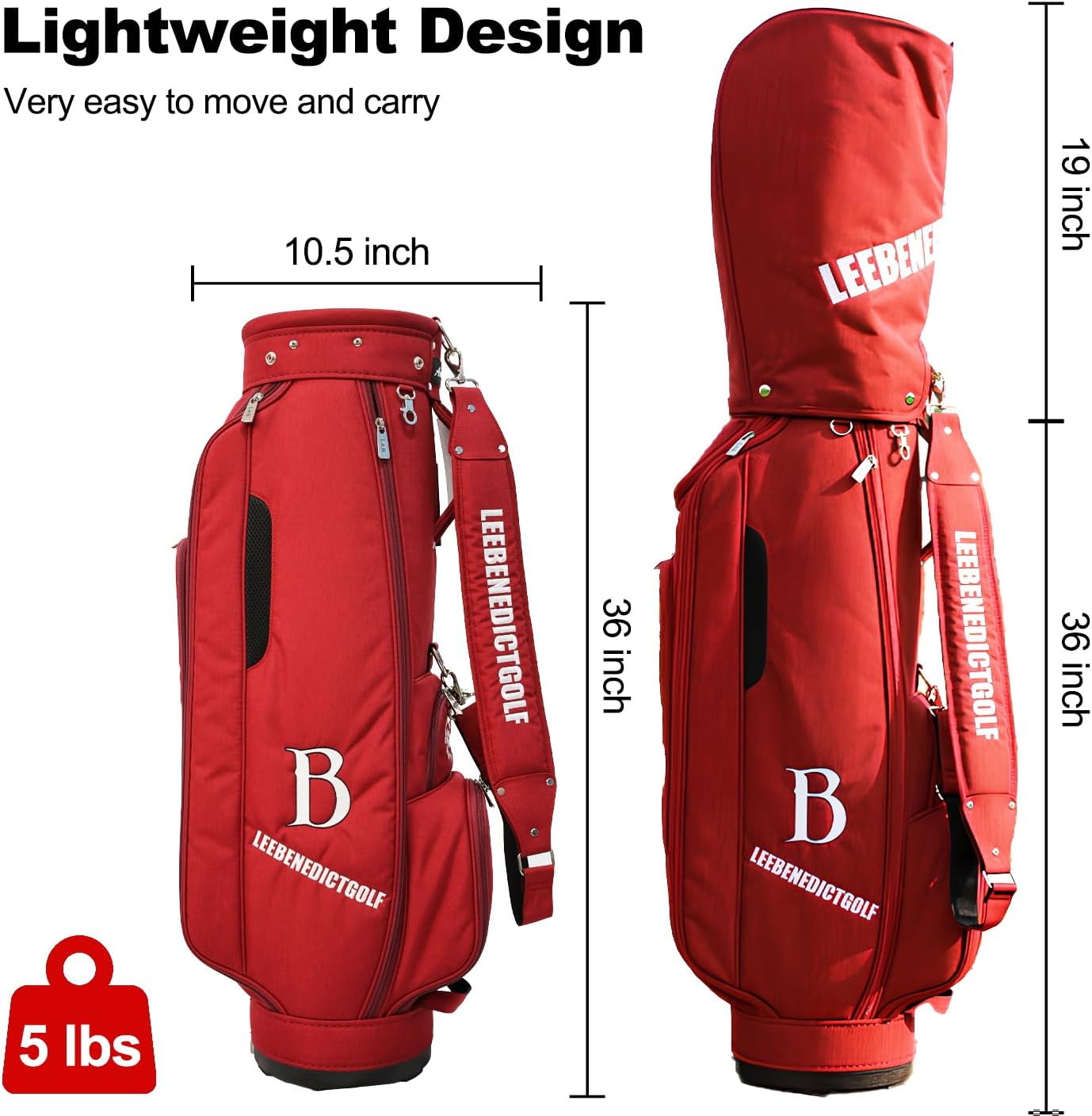 Golf Bag for Men and Women with Handles and Rain,Caliber 8.5 Inch
