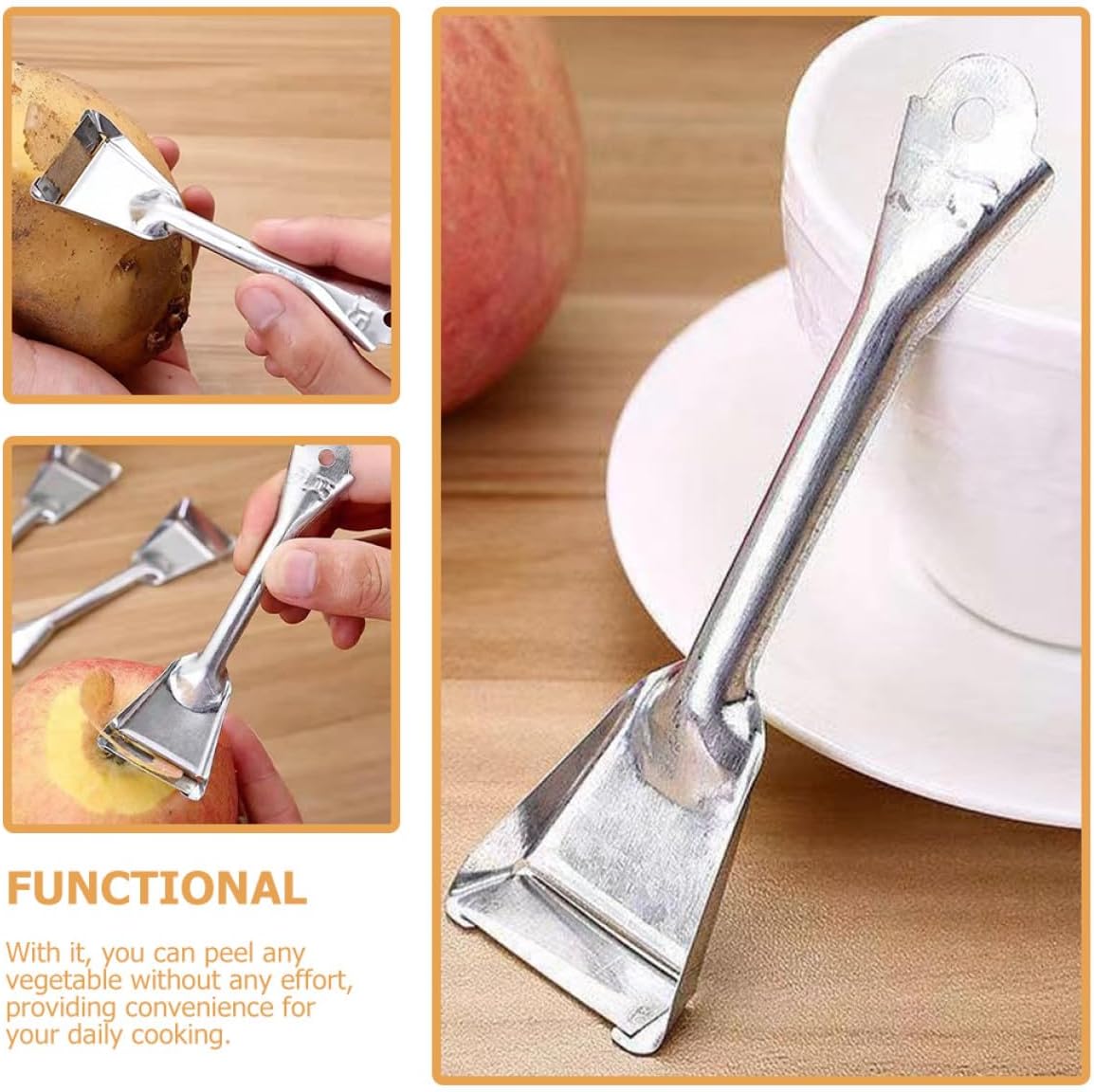 BETOOKY 50pcs Stainless Steel Multifunctional Fruit and Potato Peeler Set, Kitchen Paring Device with Precision Blades for Vegetable Peeling and Julienne Cutting, Home Cooking Tool