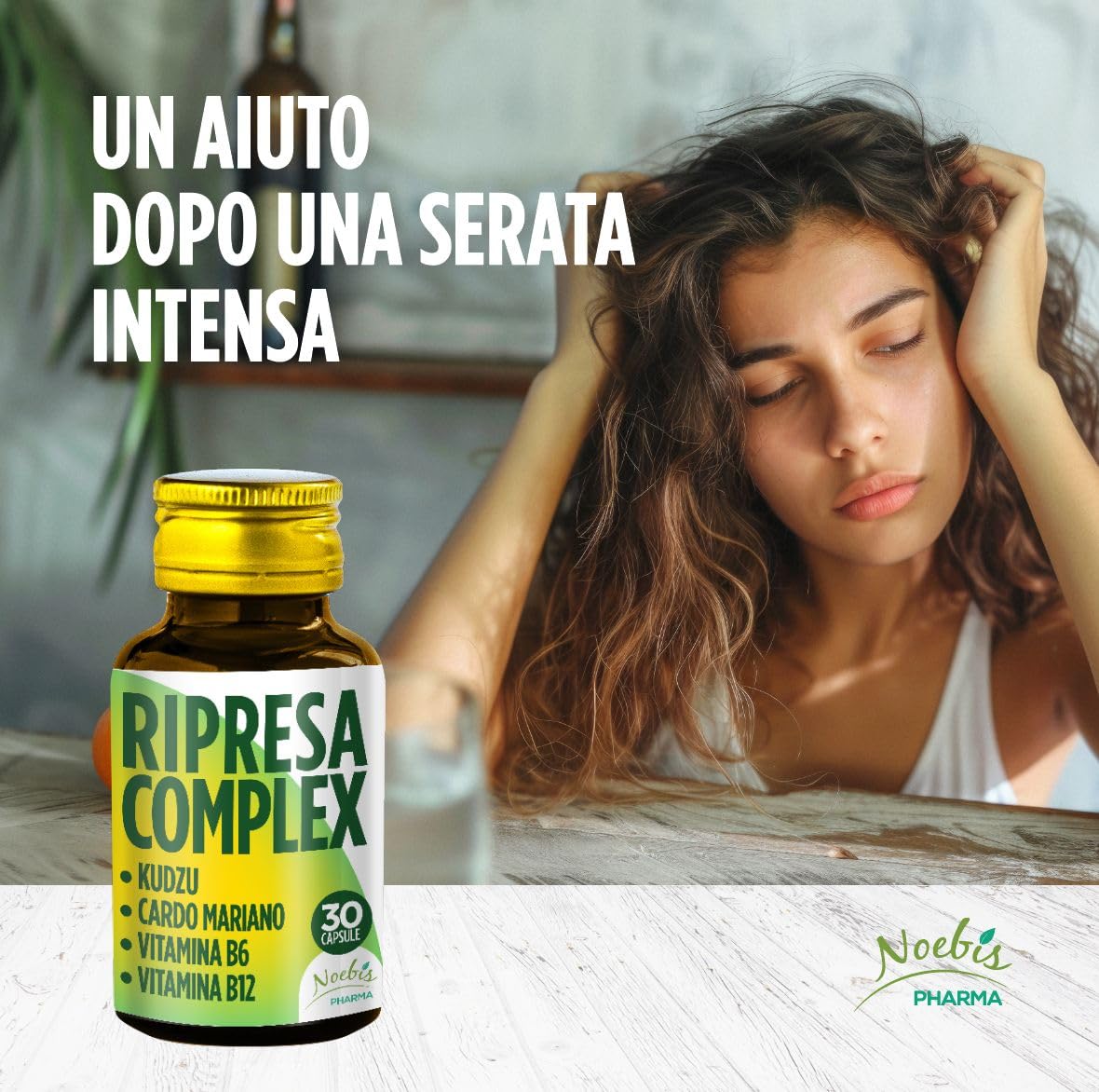 Ripresa Complex Noebis Pharma - Kudzu, Cardo Mariano, Vitamina B6 e B12-30 Capsule - Vitalità e Recupero Quotidiano