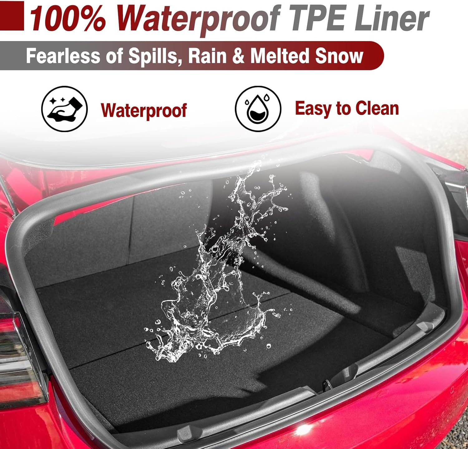 Trunk Storage Bins Trunk Organizer with Suede Covers Fit for Tesla Model Y Juniper 5-Seater 2025 2026, Waterproof TPE Side Cargo Organizer Boxes for Left and Right Sides, 2 Pcs