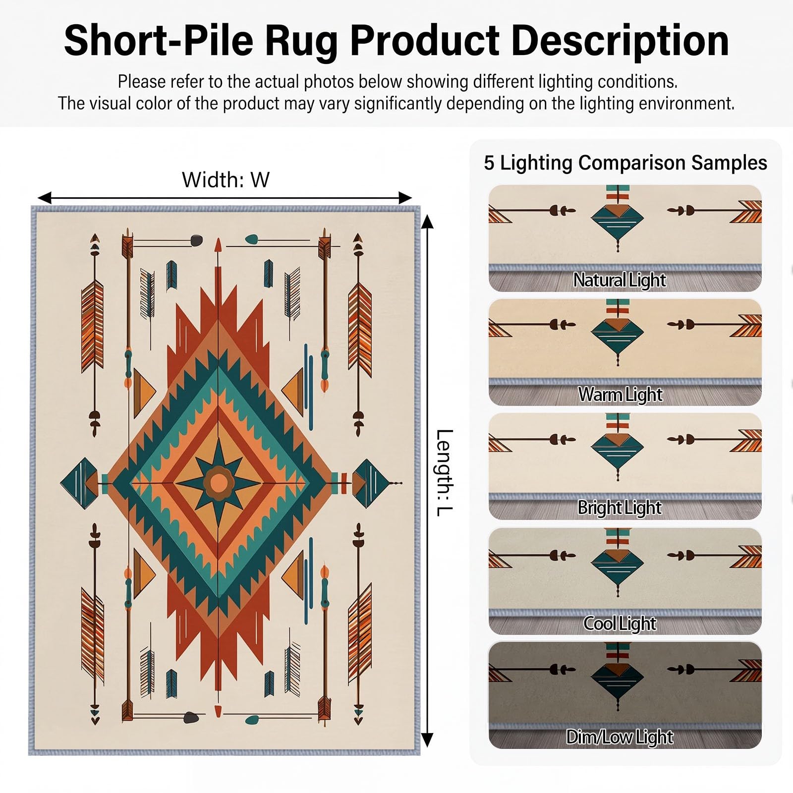 Tappeto da soggiorno pergolato Azteco Freccia 80 x 150 cm Ragazzi Ragazze Adolescenti Western Tappeto da camera 3D stampato flanella lavabile moquette tramonto cucina ufficio