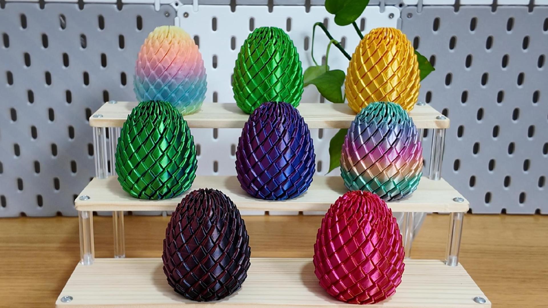 3D Printed Fidget Toy, Twisty Dragon Eggs, Spiral Slippery Egg Fidget Toy, Stress Relief Sensory Desk Toy for Adults and ADHD, Rotating Focus Anxiety Relief Pocket Toy (Gold)