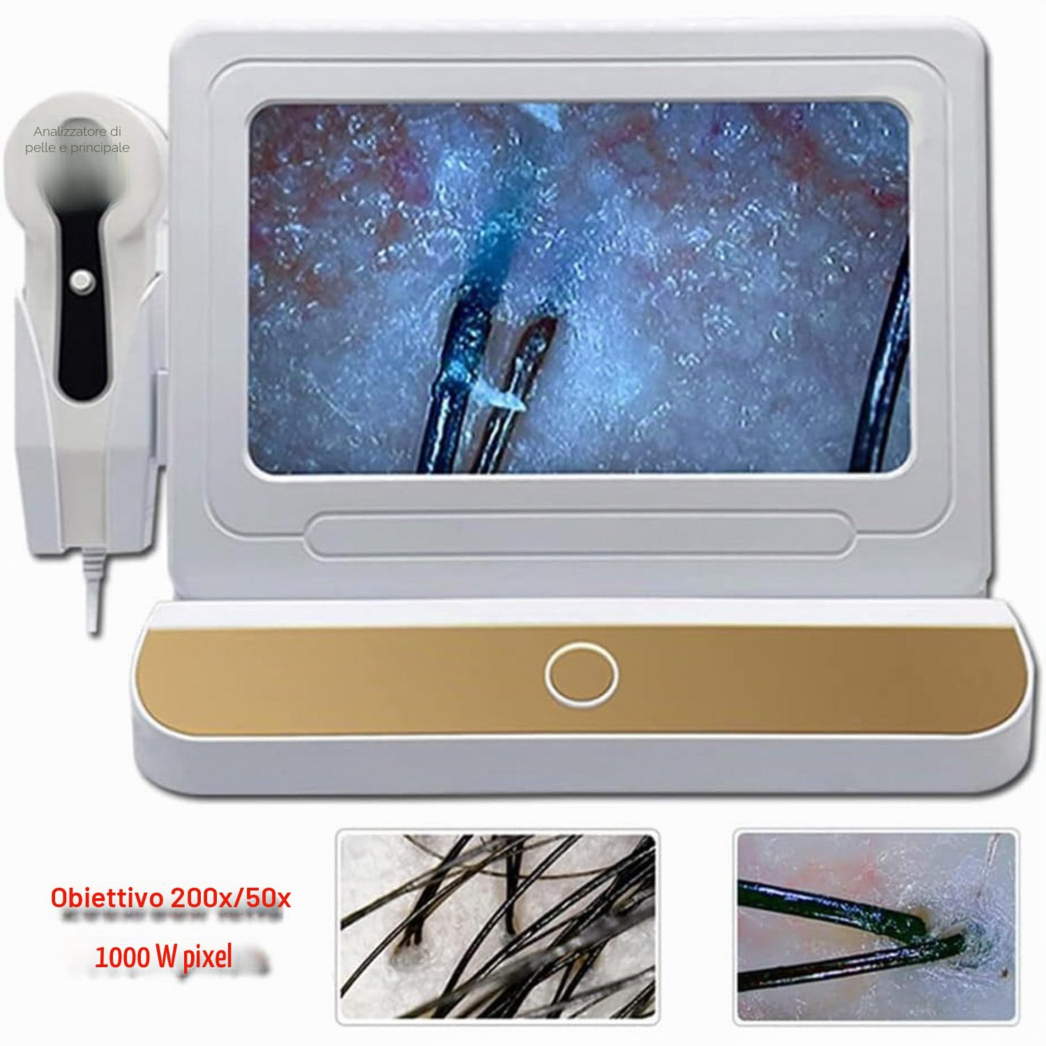 Microscopio Digitale dell'analizzatore della Pelle dei Capelli del rivelatore del Cuoio capelluto per Il Test del follicolo pilifero e Lente d'Ingrandimento dell'analisi della Pelle