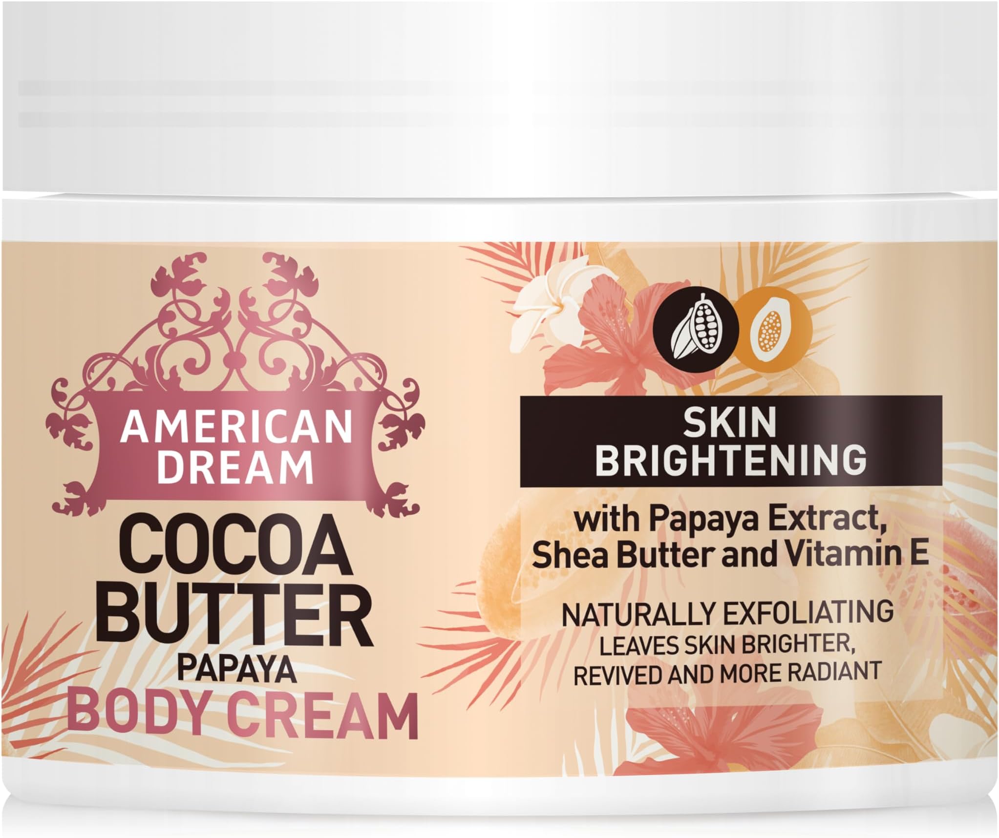 Papaya Butter Body Cream with Papaya Extract, Shea Butter & Vitamin E 500ml, 17.637 Ounce, 1