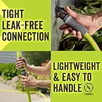 Vista 10 de Flexzilla - Manguera de jardín con mango giratorio, 5/8 pulgadas x 100 pies, manguera de agua ligera para todo tipo de clima, resistente y flexible