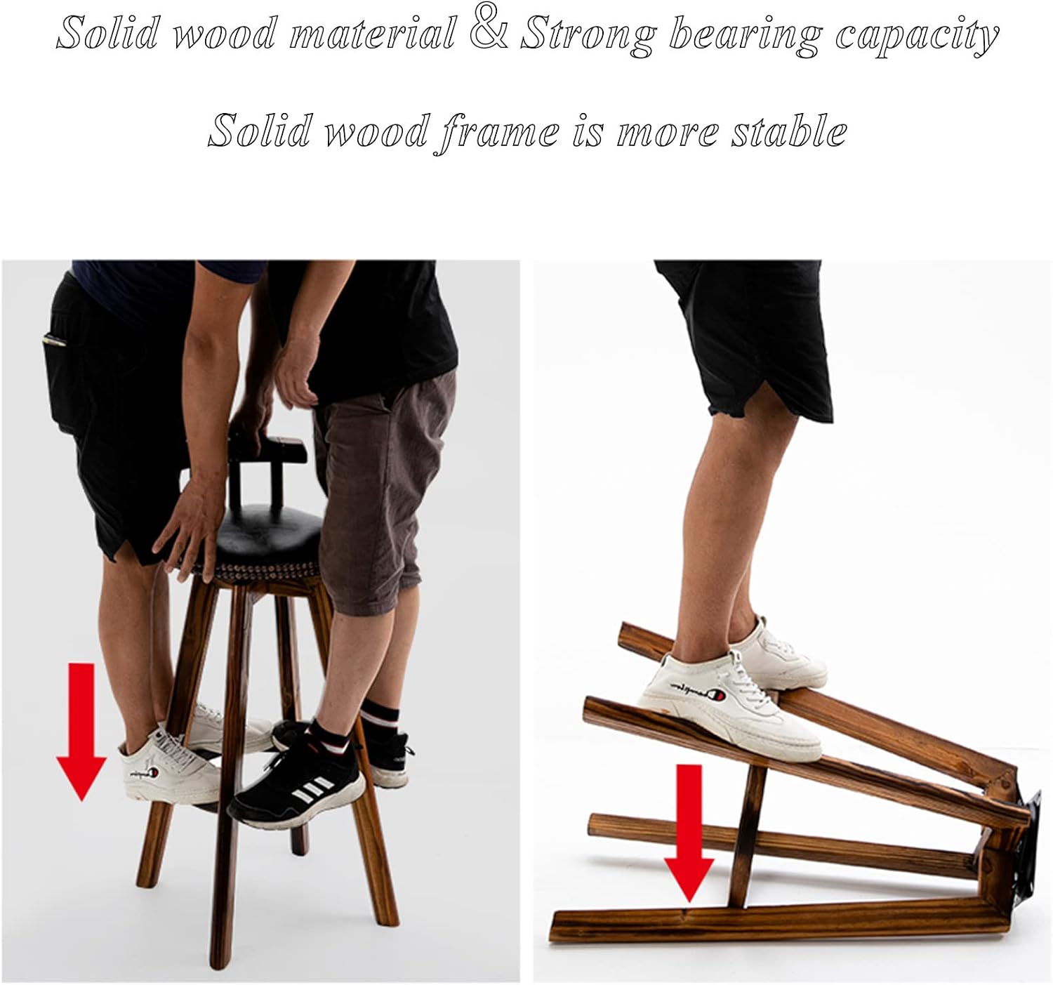Bar Stool Wooden Counter Height Stool PU Leather Kitchen Breakfast Stool Dining Chairsfor Dining Room Wine Coffee Pub Recreation Game Room