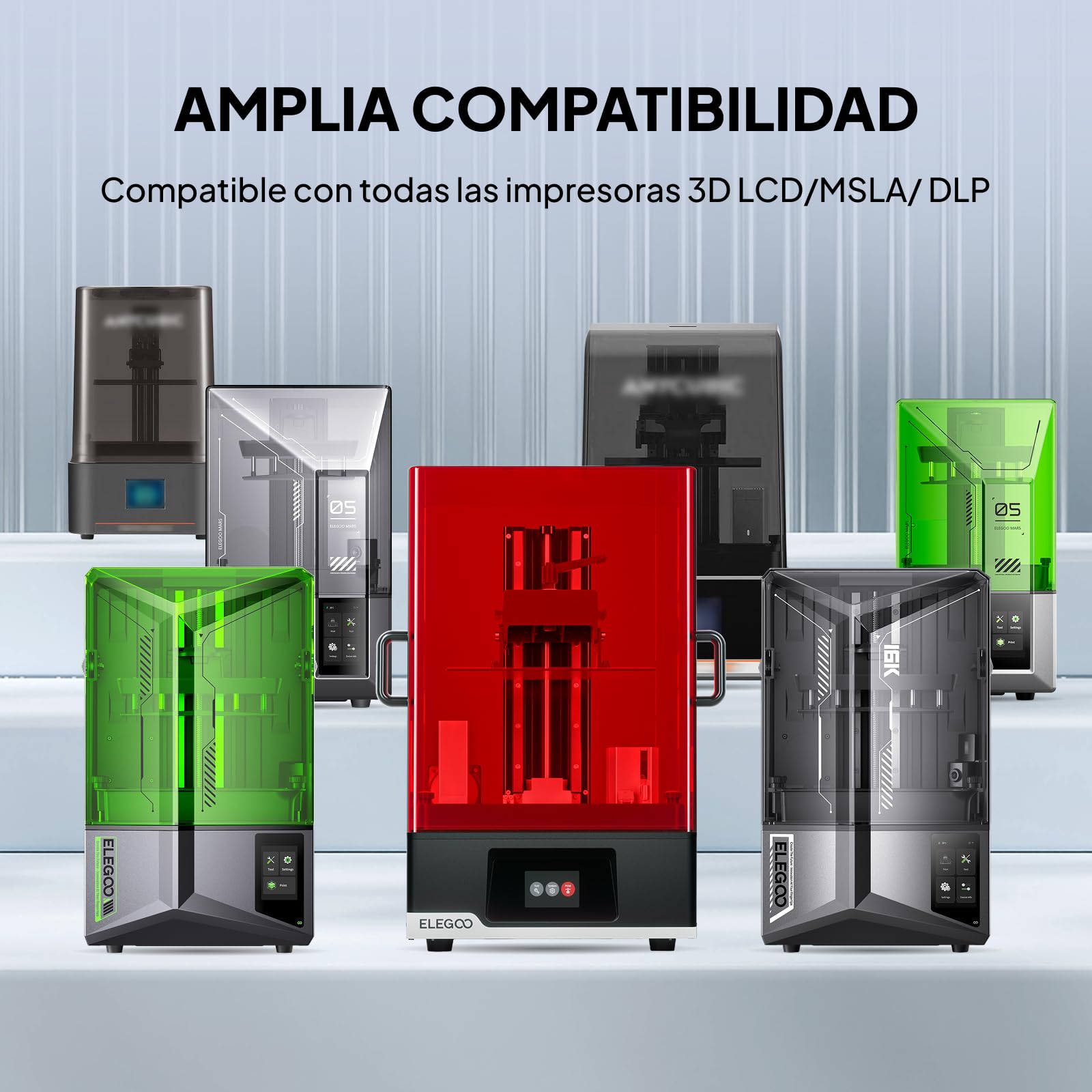 ELEGOO 8K Resina Lavable con Agua de Fotopolímero 405nm LCD Resina de Curado UV Mejor para Saturn 2 8K LCD 3D Impresora, Blanco Humo 2000g
