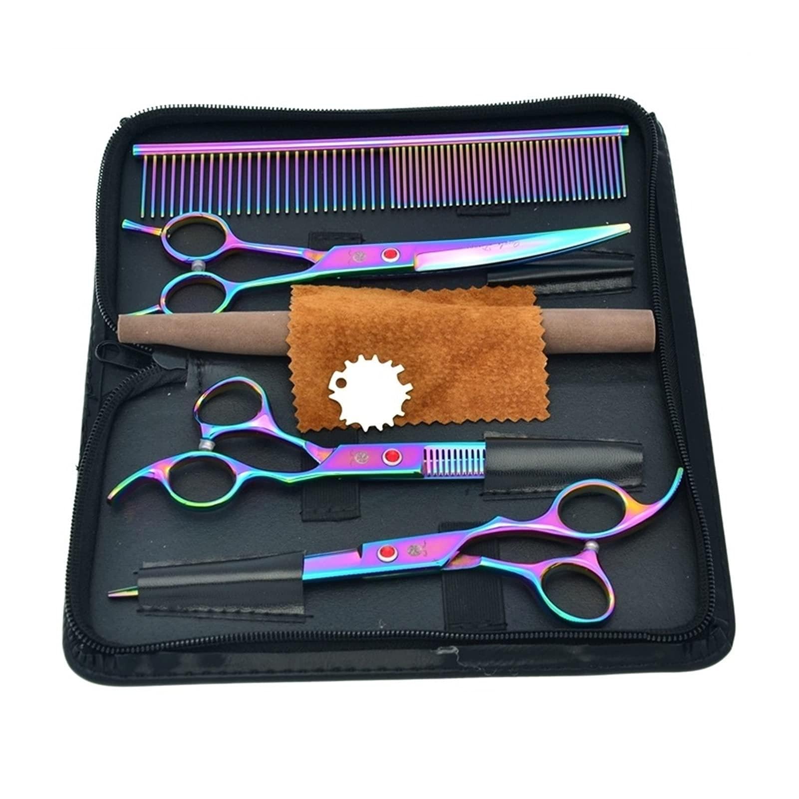 Ciseaux Coiffure/Ciseaux Cheveux Ciseaux for animaux de compagnie de haute qualité de 7 pouces de haute qualité Set de chiens coupants Ciseaux courbés Cisailles de chiot chat Ciseaux salon Coiffure (