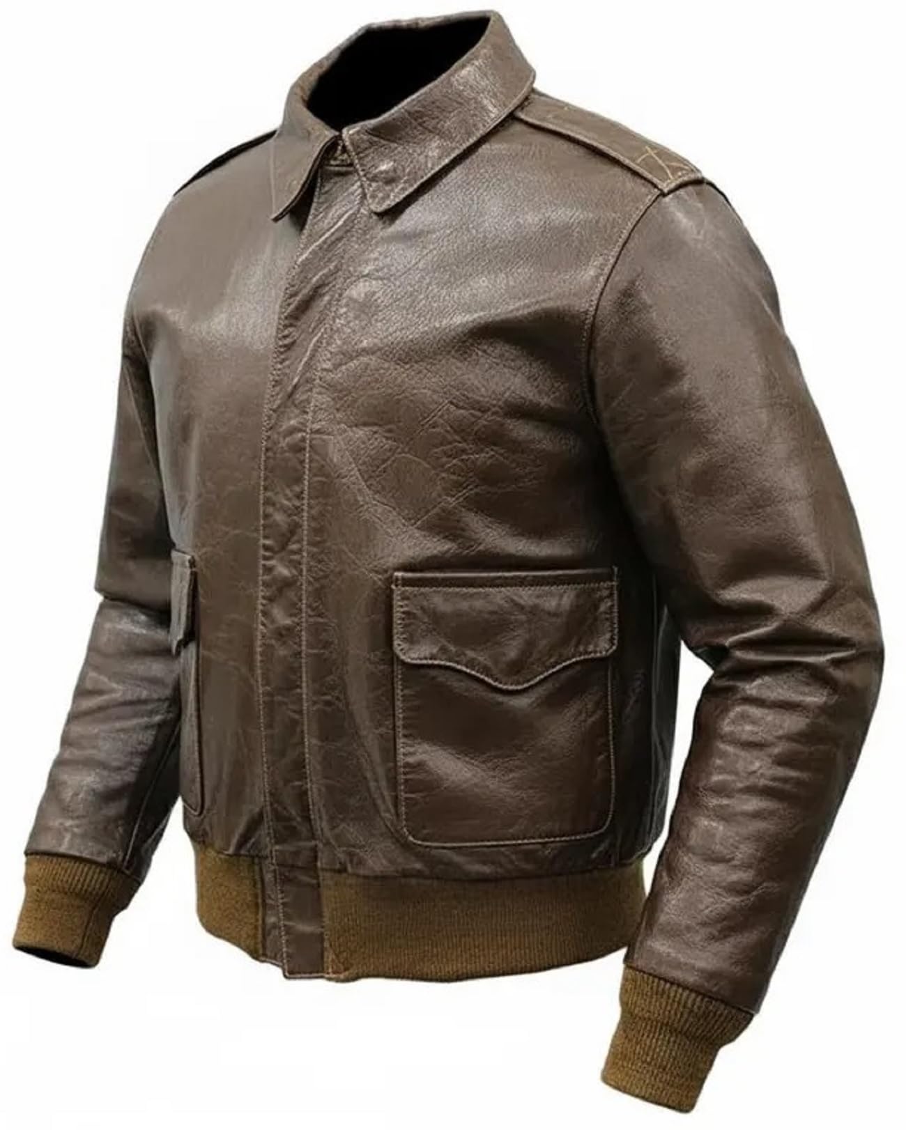 Bomber da uomo in pelle marrone vintage – iconico costume cosplay ispirato ai videogiochi