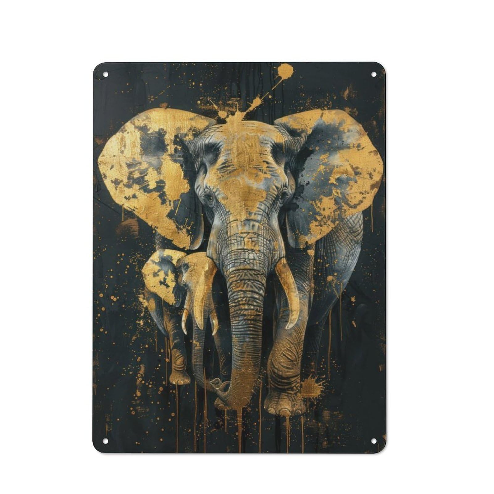 Junmoney Gilded Majesty Printed Metal Sign 40X30cm For Pub Or Café, With Clear Industrial Wall Decor Character