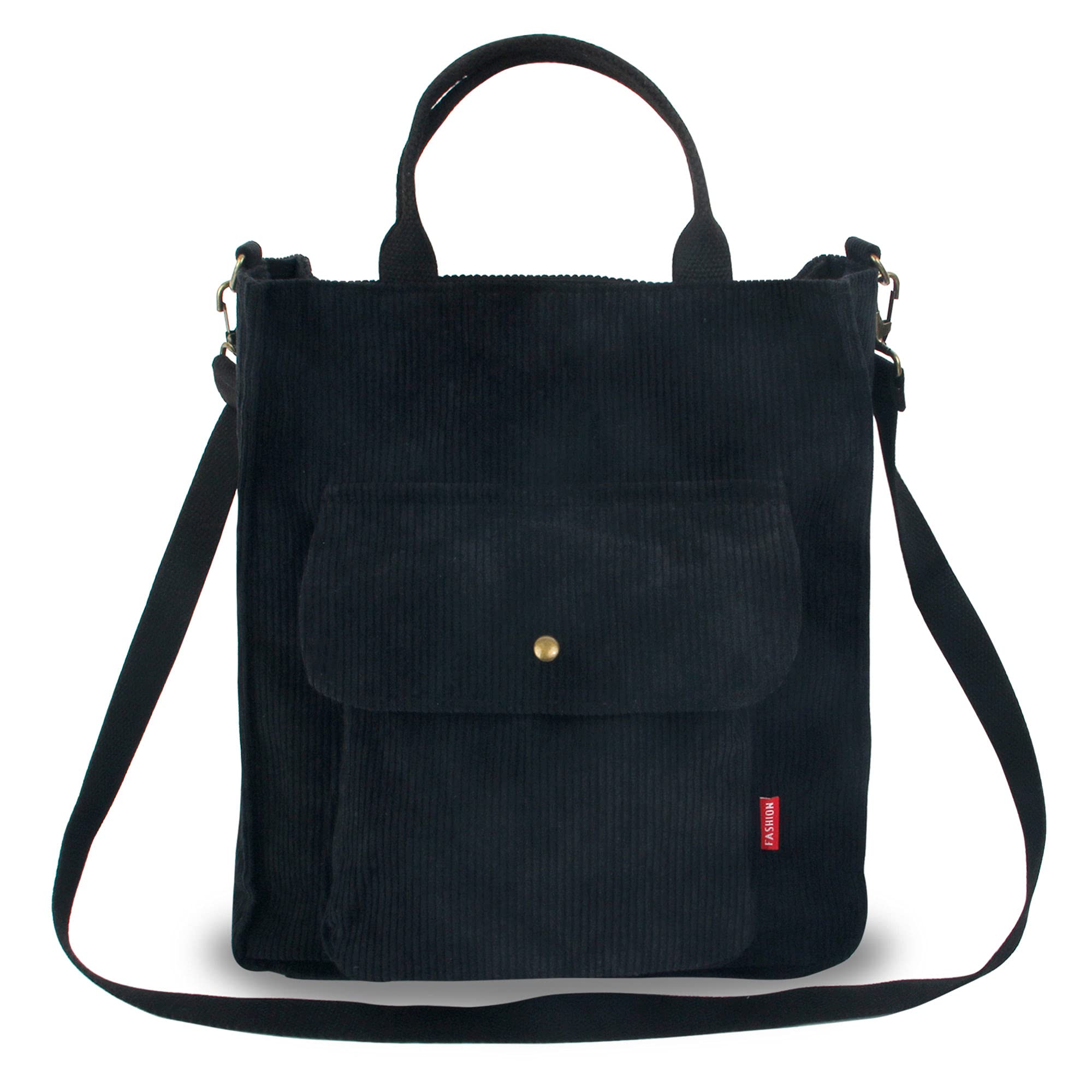 LSXCSM Small Tote Bags for Women Corduroy Bag Canvas Tote Bags with Zipper Women Work Messenger