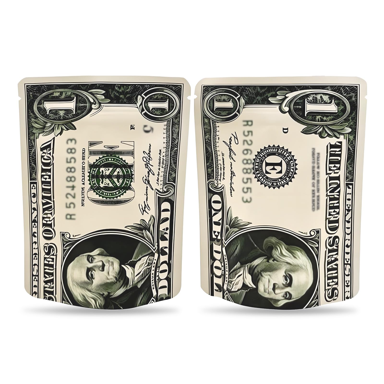100Pcs Mylar Bags 3.5g, Resealable Cali Packs 3.5g, Smell Food Grade Plastic Bags for Snacks, Jewelry, Coffee, Tea, Small Ziplock Cali Bag (10x13cm)