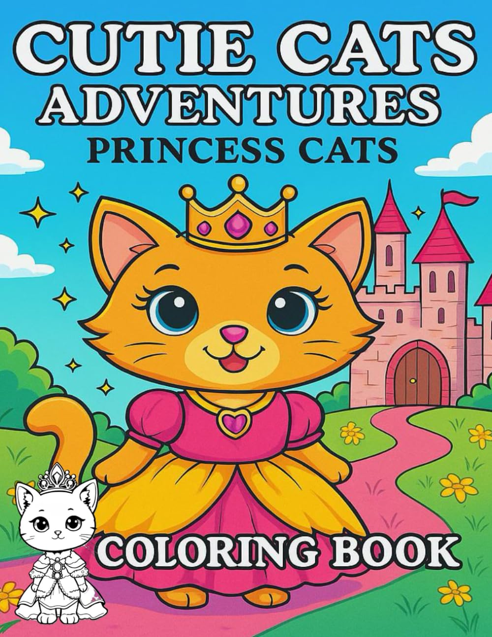 Cutie Cats Adventures: Princess Cats Coloring Book
