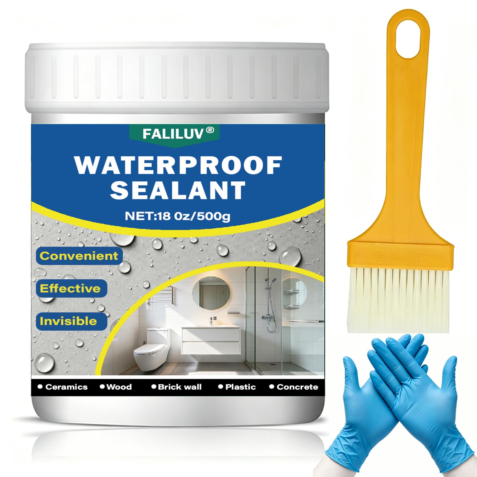 Clear Waterproof Sealant 500g,Anti-Leak Paint For Bathroom Kitchen Garden