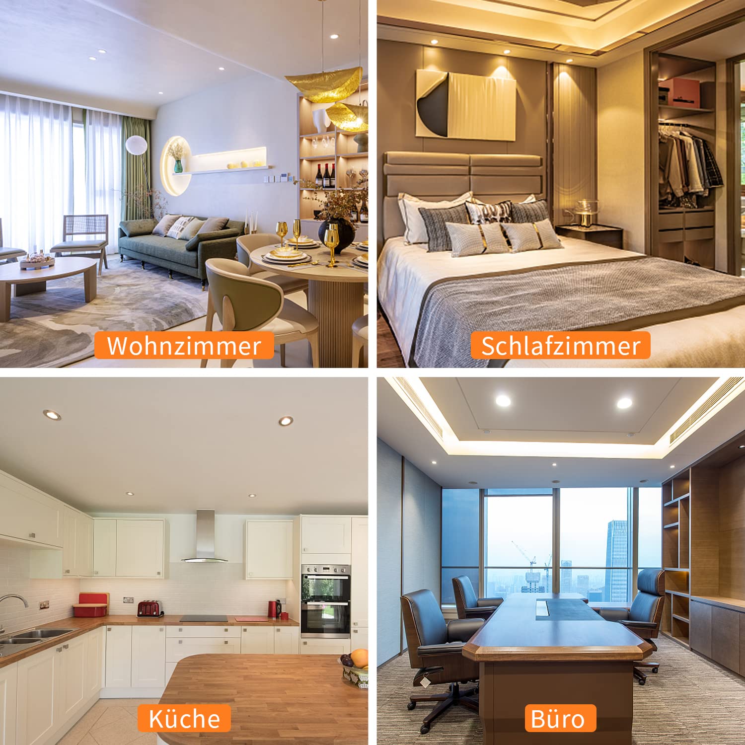 Fiqops LED Einbaustrahler 230V 20 Stück,LED Spots 3W warmweiß schwenkbar,Flach Deckenspots flach Deckenleuchte 68mm EinbauØ 40mm Einbautiefe für Badezimmer Kche Wohnzimmer Korridor
