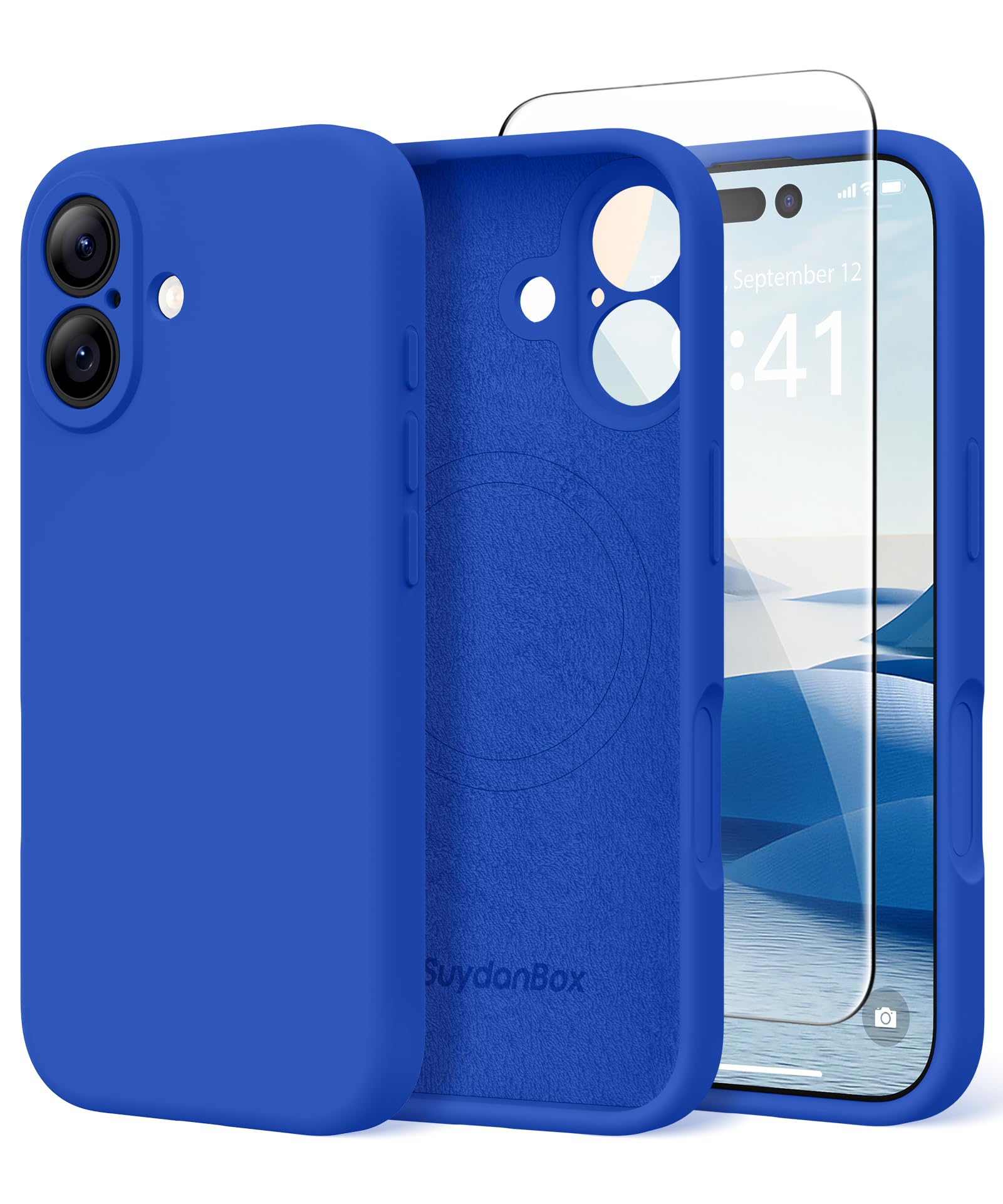 Magnetic for iPhone 16 Case Silicone Klein Blue